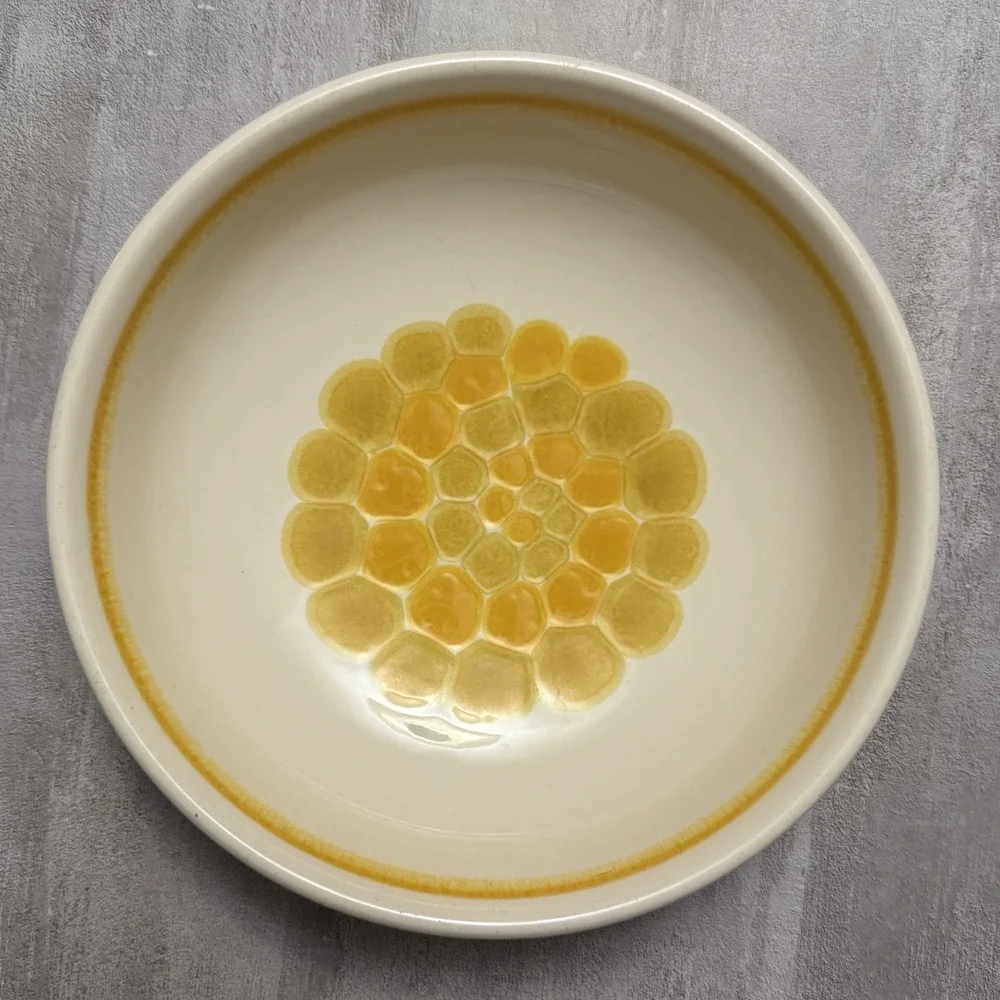 Franciscan Sundance Yellow Swirl Earthenware Soup Cereal Bowl 7